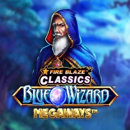 Slots logo of Fire Blaze Blue Wizard Megaways from Rarestone Gaming at Vicibet Casino